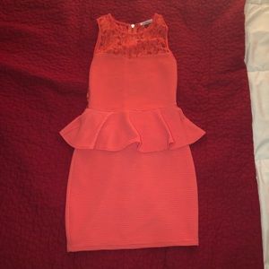 Pink mini dress (super flattering)